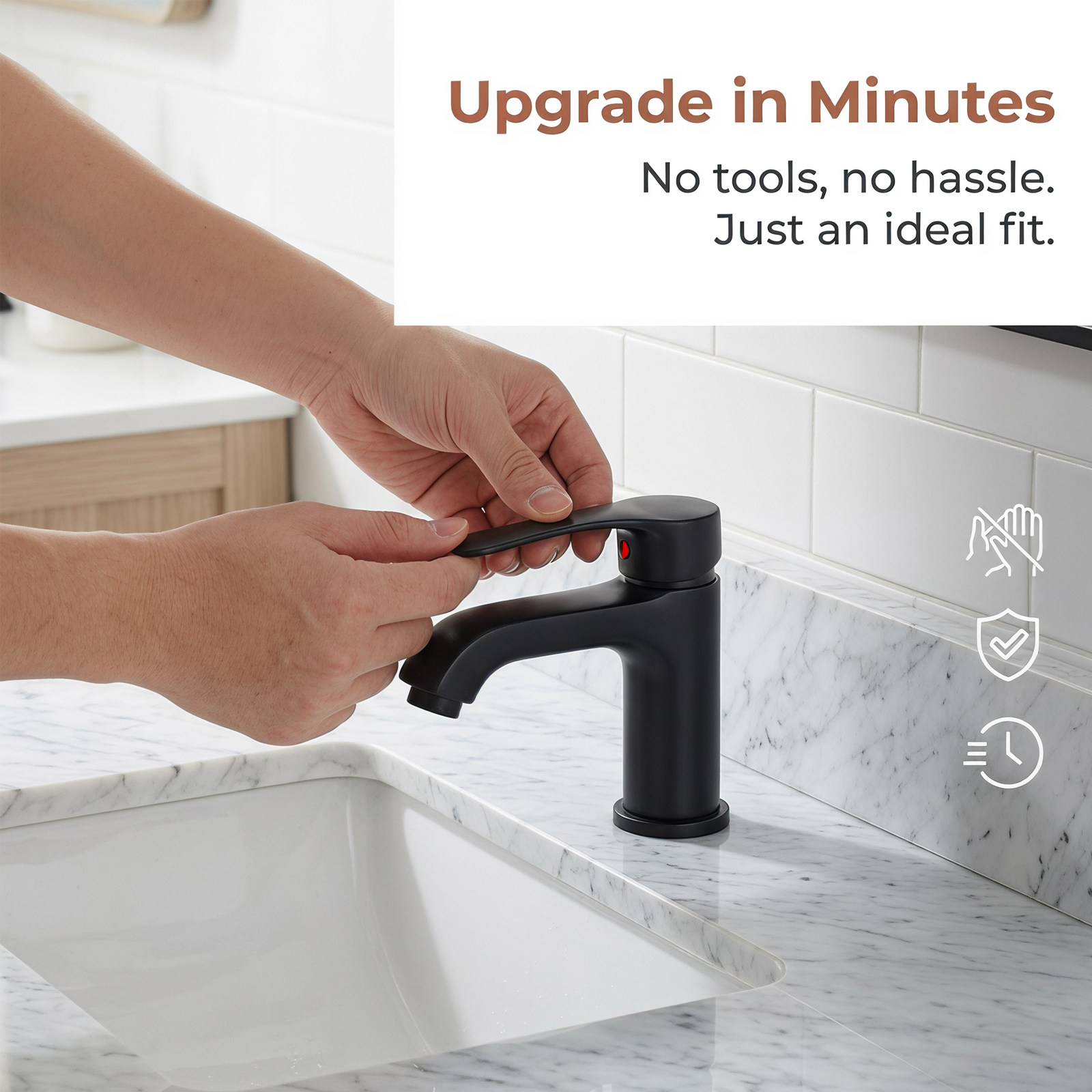 Single Lever Black Faucet Hand - Basin Mixer Cartridge 评论和价格